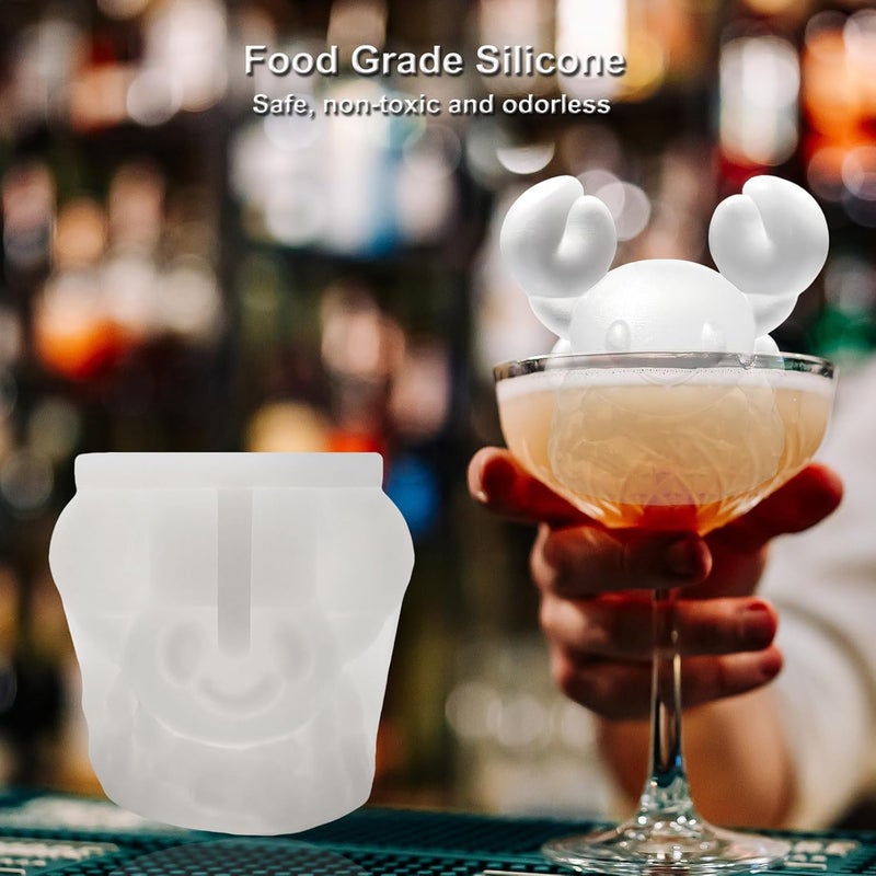 SIUPER 3D Crab Ice Cube Silicone Molds Tray for Whiskey, Cocktail, Drink, Bar; Rich Details. Fun Animal Mold for DIY Craft Taba Squishy Chocolate Soap Candle Resin Gift for Women Girls Boys; 2 Pack - Image 5
